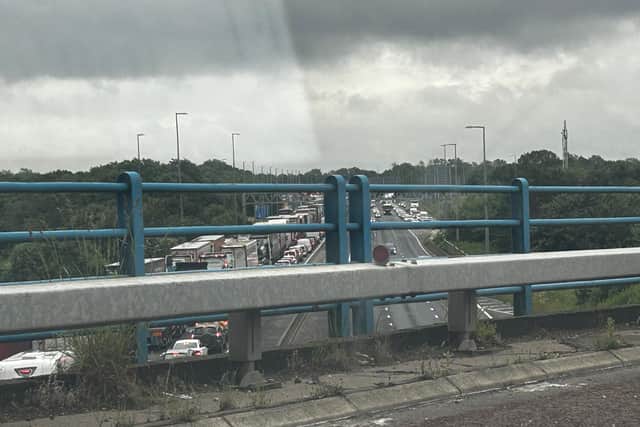 Lane 4 is closed on the M6 southbound while highways deal with a fuel spillage