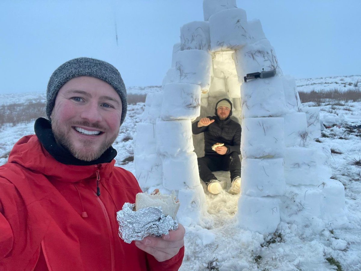 We turned Chorley's Rivington Pike into a winter wonderland by building an igloo