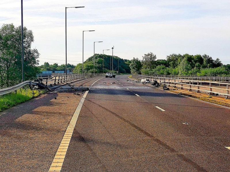 M61 slip road remains shut after serious crash on East Lancs Road