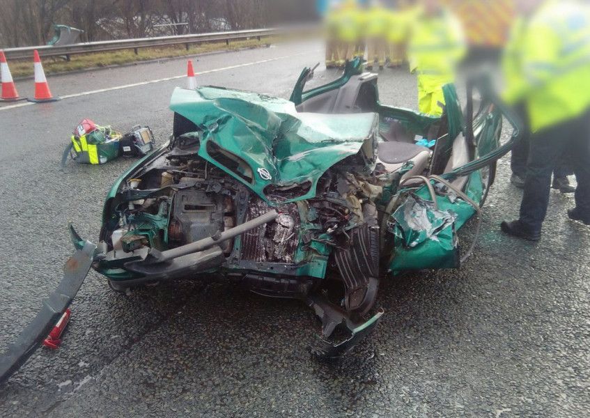 M61 closed after collision